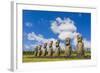 Seven Moai at Ahu Akivi-Michael-Framed Photographic Print