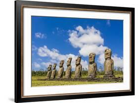 Seven Moai at Ahu Akivi-Michael-Framed Photographic Print