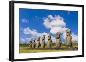 Seven Moai at Ahu Akivi-Michael-Framed Photographic Print