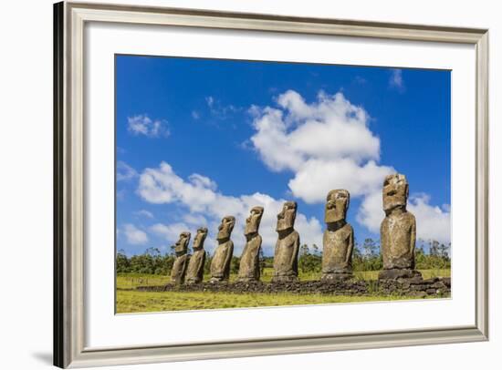 Seven Moai at Ahu Akivi-Michael-Framed Photographic Print