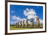 Seven Moai at Ahu Akivi-Michael-Framed Photographic Print