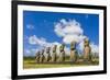 Seven Moai at Ahu Akivi-Michael-Framed Photographic Print