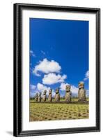 Seven Moai at Ahu Akivi-Michael-Framed Photographic Print