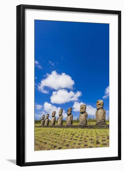 Seven Moai at Ahu Akivi-Michael-Framed Photographic Print