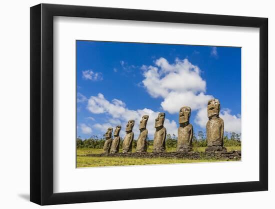 Seven Moai at Ahu Akivi-Michael-Framed Photographic Print