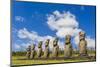 Seven Moai at Ahu Akivi-Michael-Mounted Photographic Print