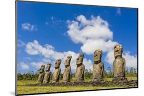 Seven Moai at Ahu Akivi-Michael-Mounted Photographic Print