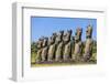 Seven Moai at Ahu Akivi-Michael-Framed Photographic Print