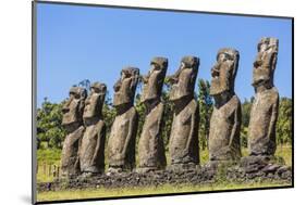 Seven Moai at Ahu Akivi-Michael-Mounted Photographic Print