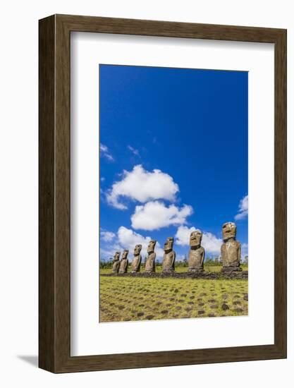 Seven Moai at Ahu Akivi-Michael-Framed Photographic Print