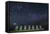 Seven Moai under the Stars-Michael-Framed Stretched Canvas