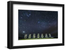 Seven Moai under the Stars-Michael-Framed Photographic Print