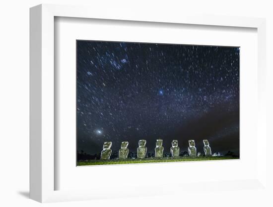 Seven Moai under the Stars-Michael-Framed Photographic Print