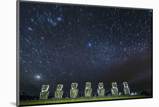 Seven Moai under the Stars-Michael-Mounted Photographic Print