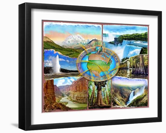 Seven Natural Wonders of the USA (Variant 1)-Adrian Chesterman-Framed Art Print