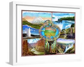 Seven Natural Wonders of the USA (Variant 1)-Adrian Chesterman-Framed Art Print