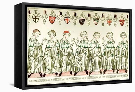 Seven Prince Electors Voting for Henry VII, Holy Roman Emperor, 1341-null-Framed Stretched Canvas