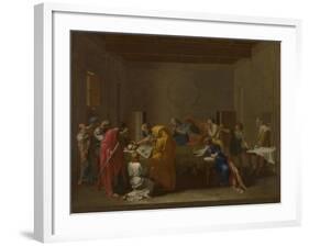 Seven Sacraments: Extreme Unction, Ca 1637-1640-Nicolas Poussin-Framed Giclee Print