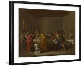 Seven Sacraments: Extreme Unction, Ca 1637-1640-Nicolas Poussin-Framed Giclee Print