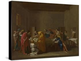 Seven Sacraments: Extreme Unction, Ca 1637-1640-Nicolas Poussin-Stretched Canvas