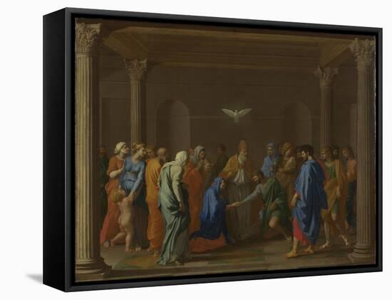 Seven Sacraments: Marriage, Ca 1637-1640-Nicolas Poussin-Framed Stretched Canvas