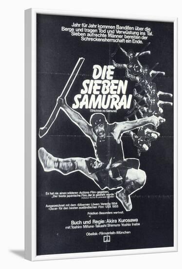 Seven Samurai, German Movie Poster, 1954-null-Framed Art Print