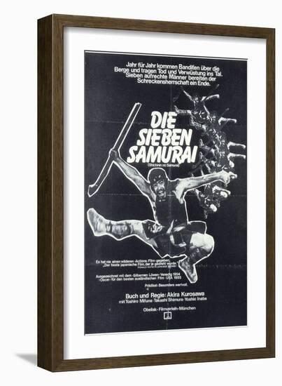 Seven Samurai, German Movie Poster, 1954-null-Framed Art Print