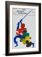 Seven Samurai, German Movie Poster, 1954-null-Framed Art Print