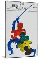 Seven Samurai, German Movie Poster, 1954-null-Mounted Art Print