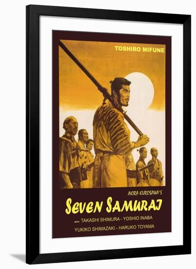 Seven Samurai, Italian Movie Poster, 1954-null-Framed Art Print