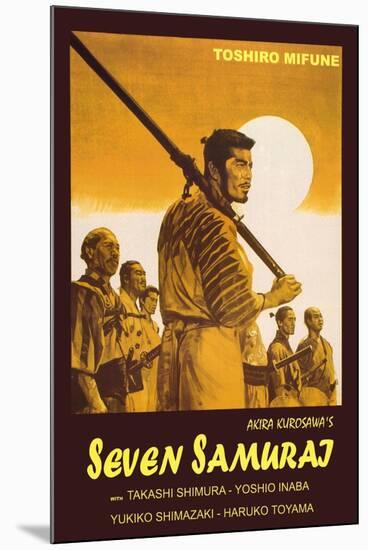 Seven Samurai, Italian Movie Poster, 1954-null-Mounted Art Print