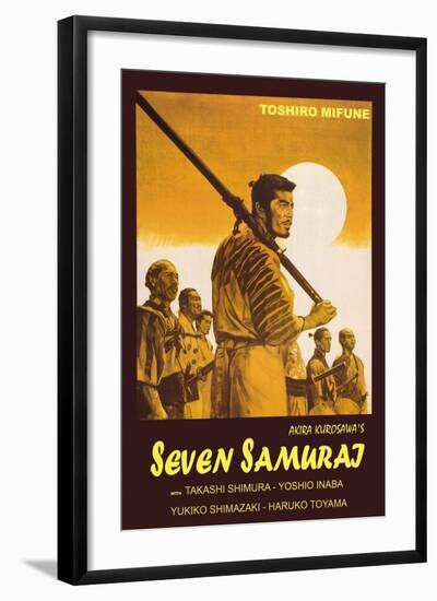 Seven Samurai, Italian Movie Poster, 1954-null-Framed Art Print