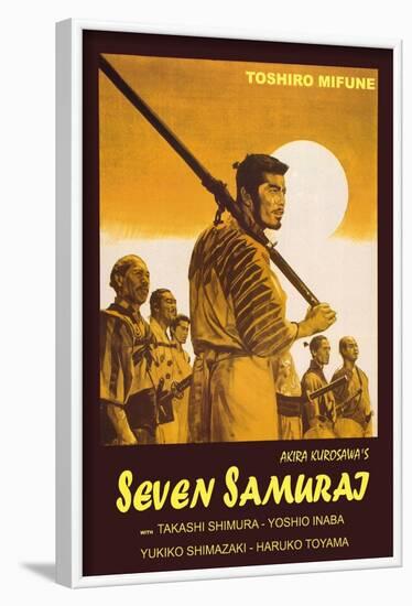 Seven Samurai, Italian Movie Poster, 1954-null-Framed Art Print