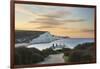 Seven Sisters and Beachy Head with coastguard cottages at sunrise in spring, Seaford Head-Stuart Black-Framed Photographic Print