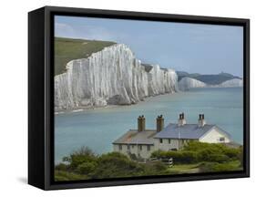 Seven Sisters Chalk Cliffs, Cuckmere Haven, Near Seaford, East Sussex, England-David Wall-Framed Stretched Canvas