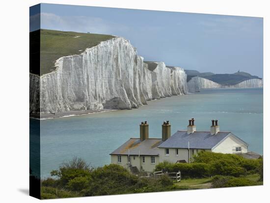 Seven Sisters Chalk Cliffs, Cuckmere Haven, Near Seaford, East Sussex, England-David Wall-Stretched Canvas