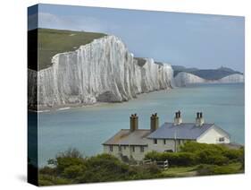 Seven Sisters Chalk Cliffs, Cuckmere Haven, Near Seaford, East Sussex, England-David Wall-Stretched Canvas