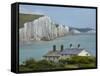 Seven Sisters Chalk Cliffs, Cuckmere Haven, Near Seaford, East Sussex, England-David Wall-Framed Stretched Canvas