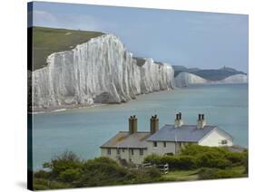 Seven Sisters Chalk Cliffs, Cuckmere Haven, Near Seaford, East Sussex, England-David Wall-Stretched Canvas