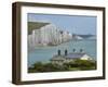 Seven Sisters Chalk Cliffs, Cuckmere Haven, Near Seaford, East Sussex, England-David Wall-Framed Photographic Print