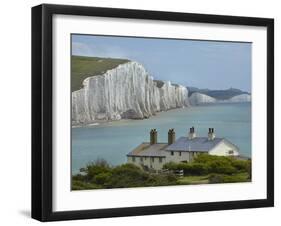 Seven Sisters Chalk Cliffs, Cuckmere Haven, Near Seaford, East Sussex, England-David Wall-Framed Photographic Print