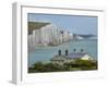 Seven Sisters Chalk Cliffs, Cuckmere Haven, Near Seaford, East Sussex, England-David Wall-Framed Photographic Print