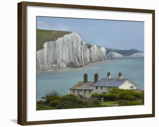 Seven Sisters Chalk Cliffs, Cuckmere Haven, Near Seaford, East Sussex, England-David Wall-Framed Photographic Print