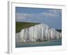 Seven Sisters Chalk Cliffs, Seen from Cuckmere Haven, Near Seaford, East Sussex, England-David Wall-Framed Photographic Print