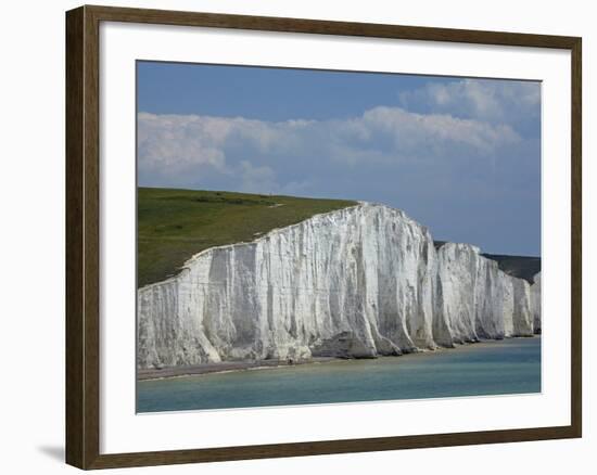 Seven Sisters Chalk Cliffs, Seen from Cuckmere Haven, Near Seaford, East Sussex, England-David Wall-Framed Photographic Print