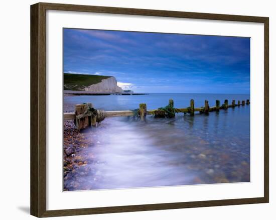 Seven Sisters Cliffs From Cuckmere Haven Beach, South Downs, East Sussex, England, United Kingdom-Alan Copson-Framed Photographic Print