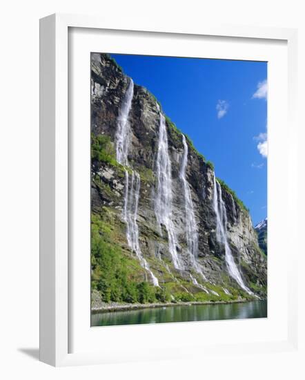 Seven Sisters Falls as Seen from Ferry, Geiranger Fjord, Norway, Europe-Anthony Waltham-Framed Photographic Print