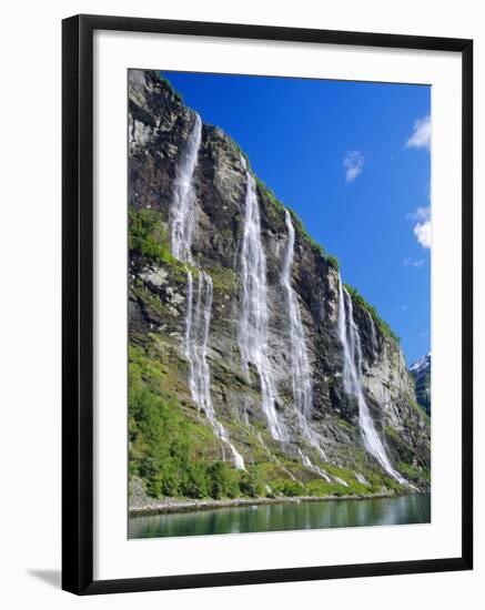 Seven Sisters Falls as Seen from Ferry, Geiranger Fjord, Norway, Europe-Anthony Waltham-Framed Photographic Print