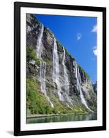 Seven Sisters Falls as Seen from Ferry, Geiranger Fjord, Norway, Europe-Anthony Waltham-Framed Photographic Print