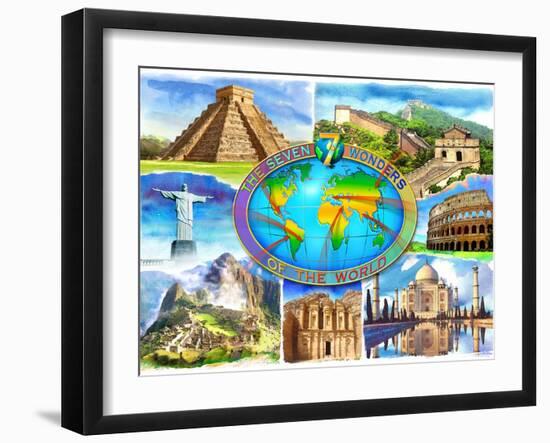 Seven Wonders of the World-Adrian Chesterman-Framed Art Print